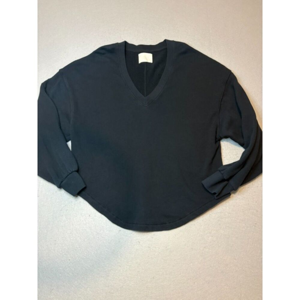 Citizens of Humanity Deep V Sweatshirt Womens S/M Curved Hem Black Sample